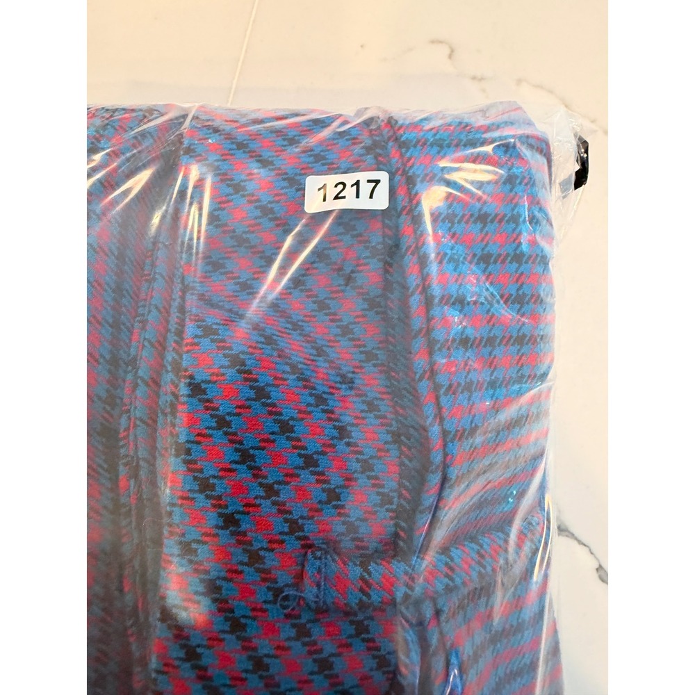Zara Woman Red Blue Houndstooth High Waist Belted Midi Skirt 2067/612 Size M - Picture 9 of 9